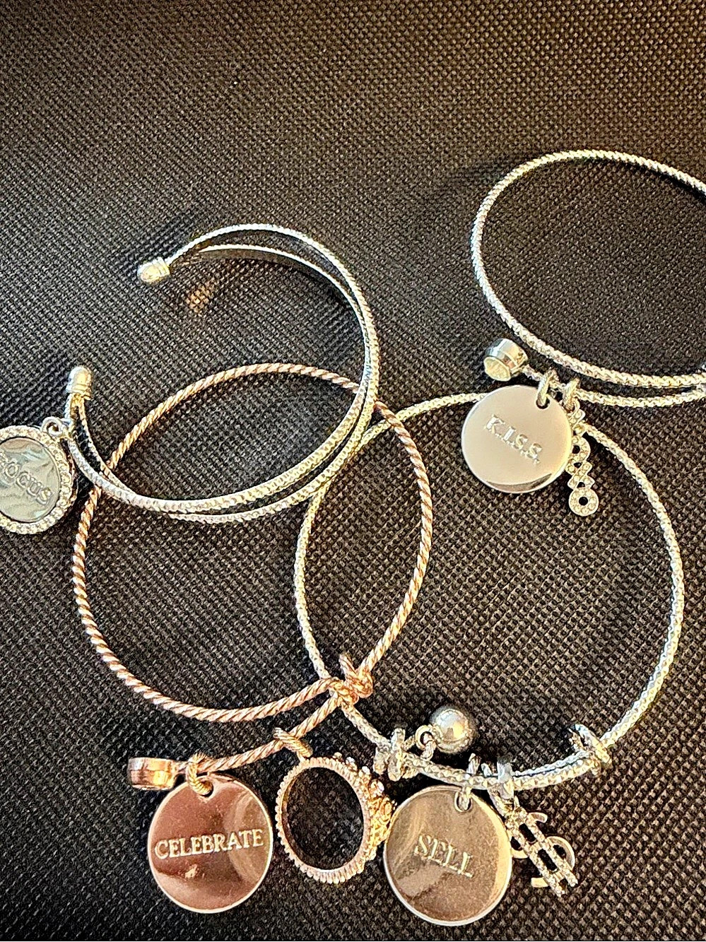 S/4 Mary Kay Charm Bracelet Set in Silver & Rose Gold Like New